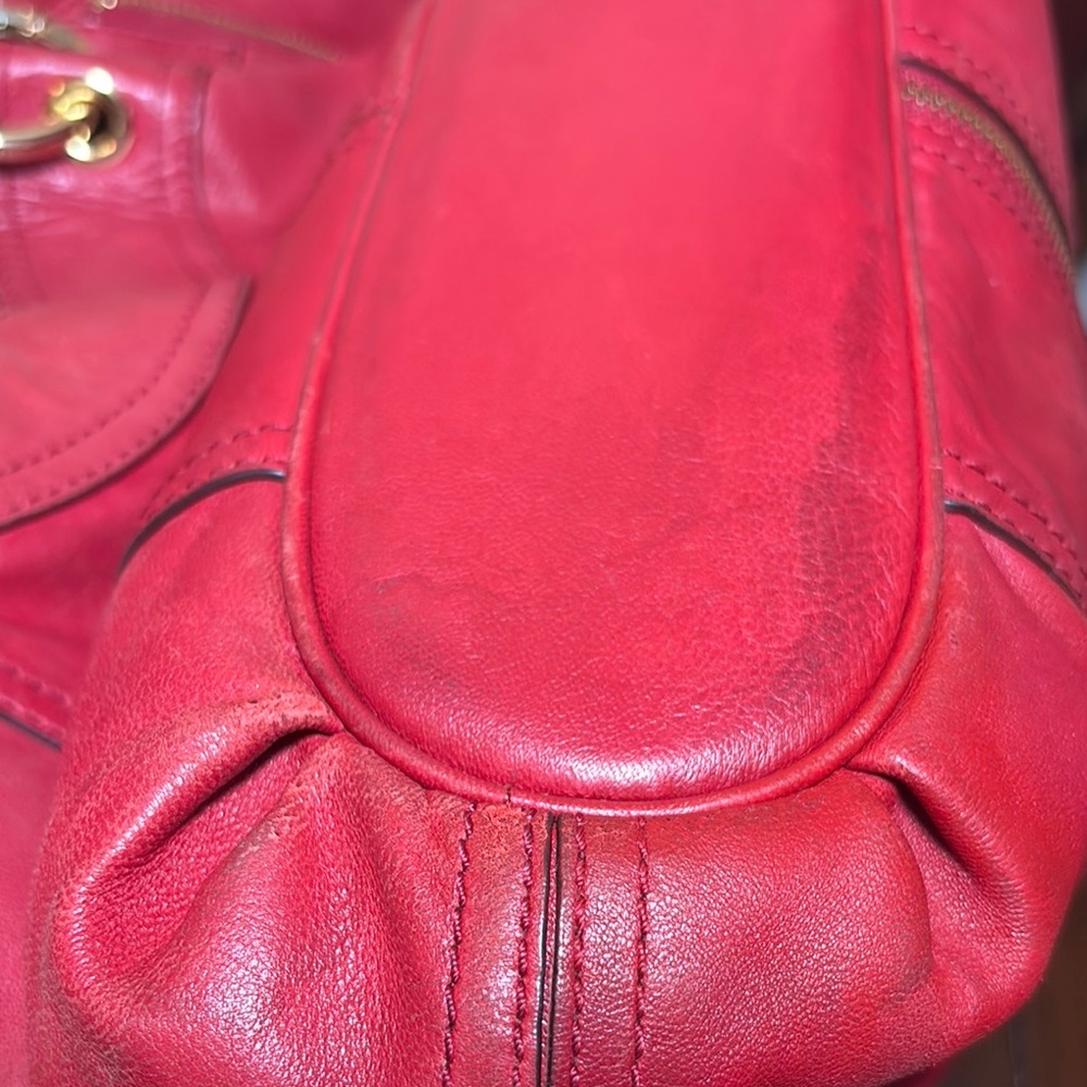 MICHAEL Michael Kors Red Leather Hobo Shoulder Bag - Picture 15 of 15